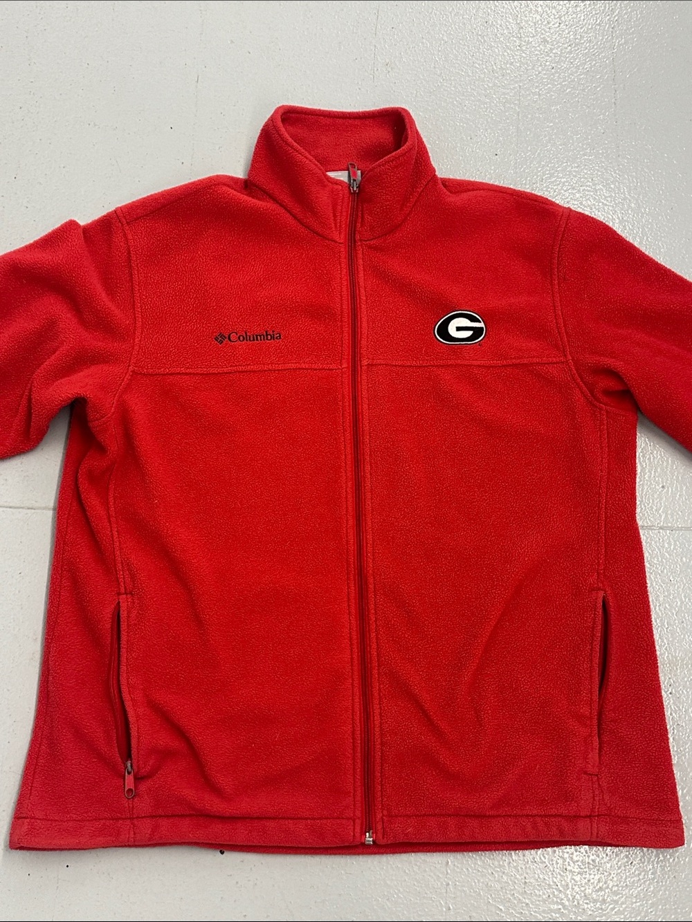 Columbia Red Full-Zip Fleece Jacket with Georgia 'G' Patch